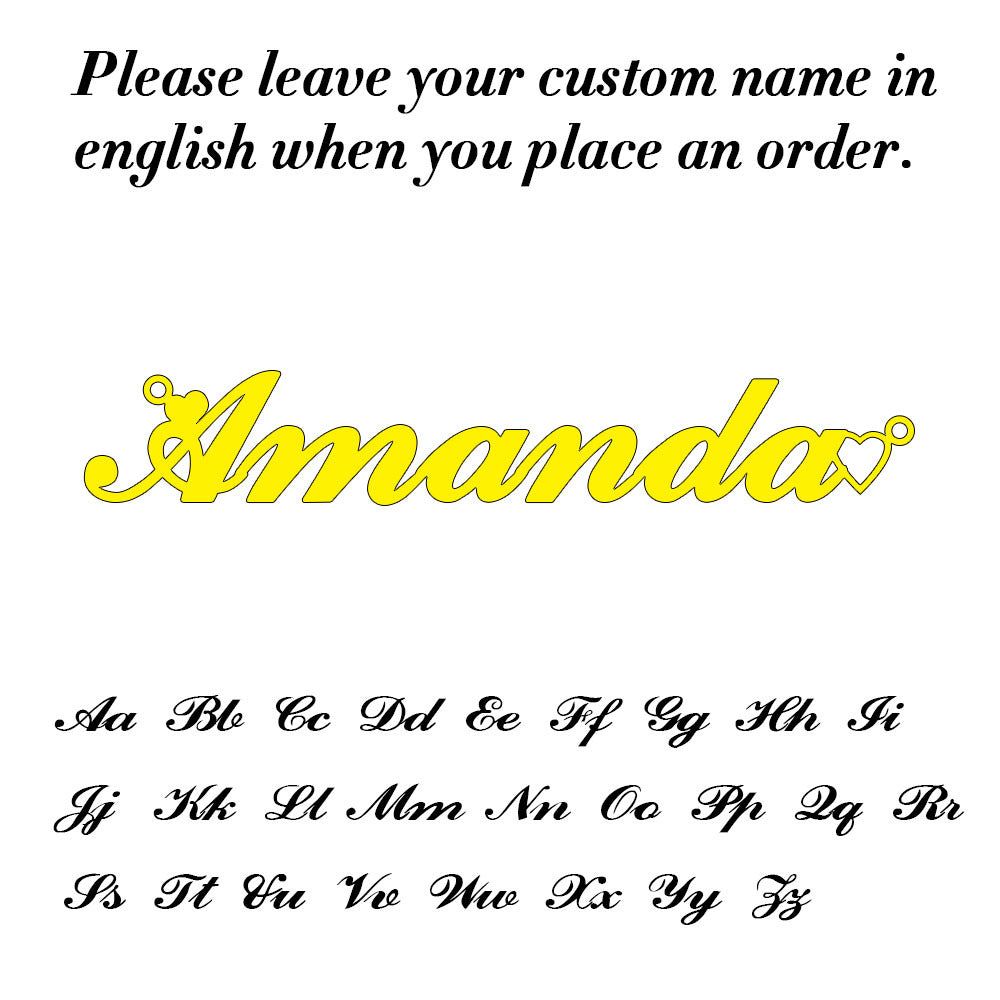 image-Custom Name Necklace - Personalized Cursive Pendant Steel