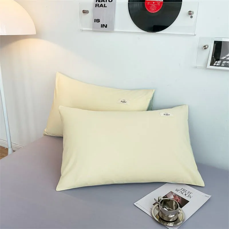 image-Modern Simple Cartoon Pillow Cover Cotton Pair
