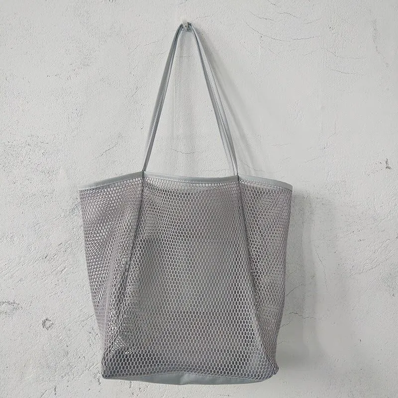 image-Mesh Beach Bag - Large Capacity Tote Women