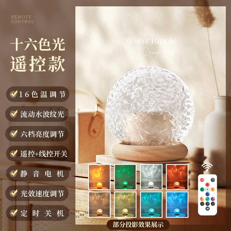 image-Projector Night Light - Water Ripple Romantic Table Lamp