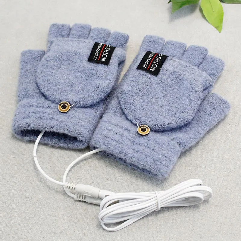 image-USB Heating Gloves - Navy Blue Touchscreen
