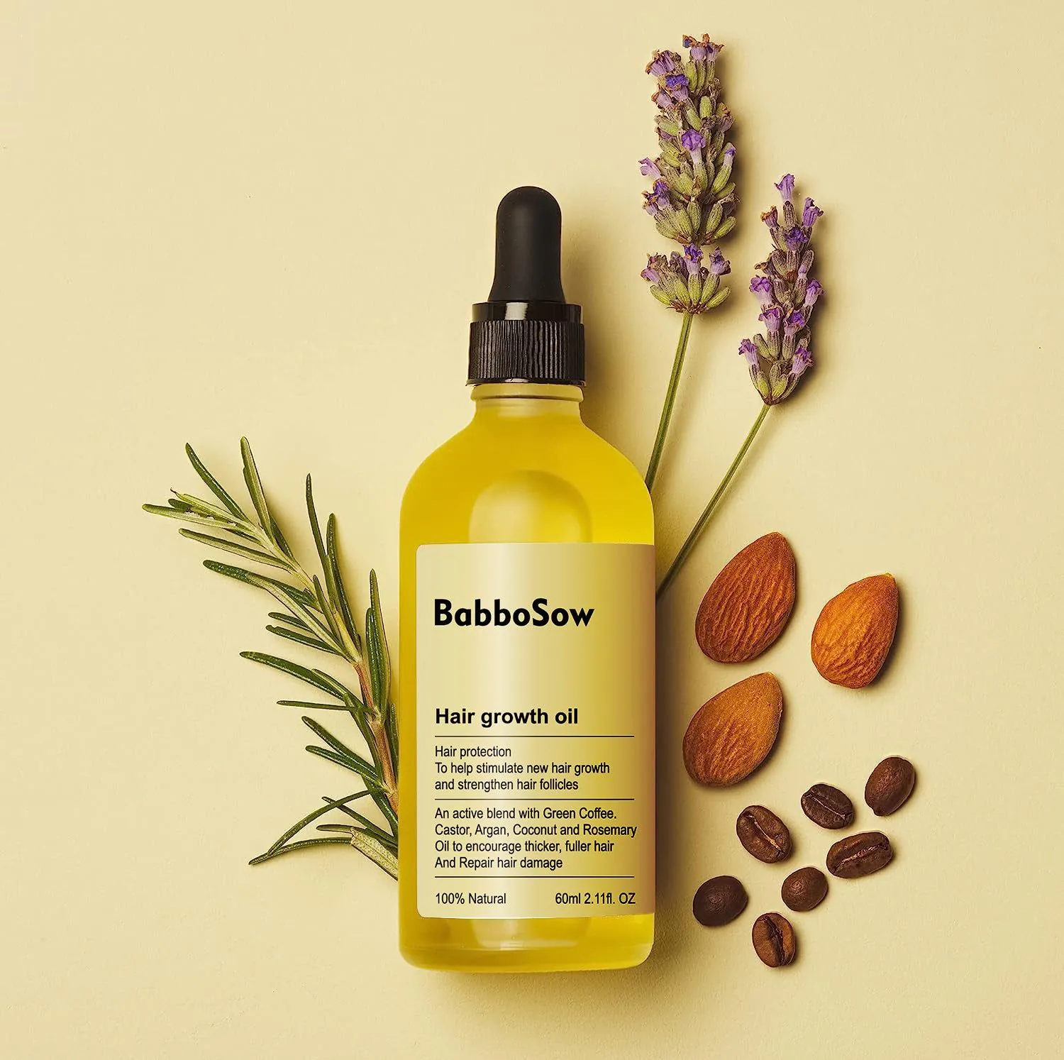 image-BabboSow Rosemary Hair Oil - Growth & Repair