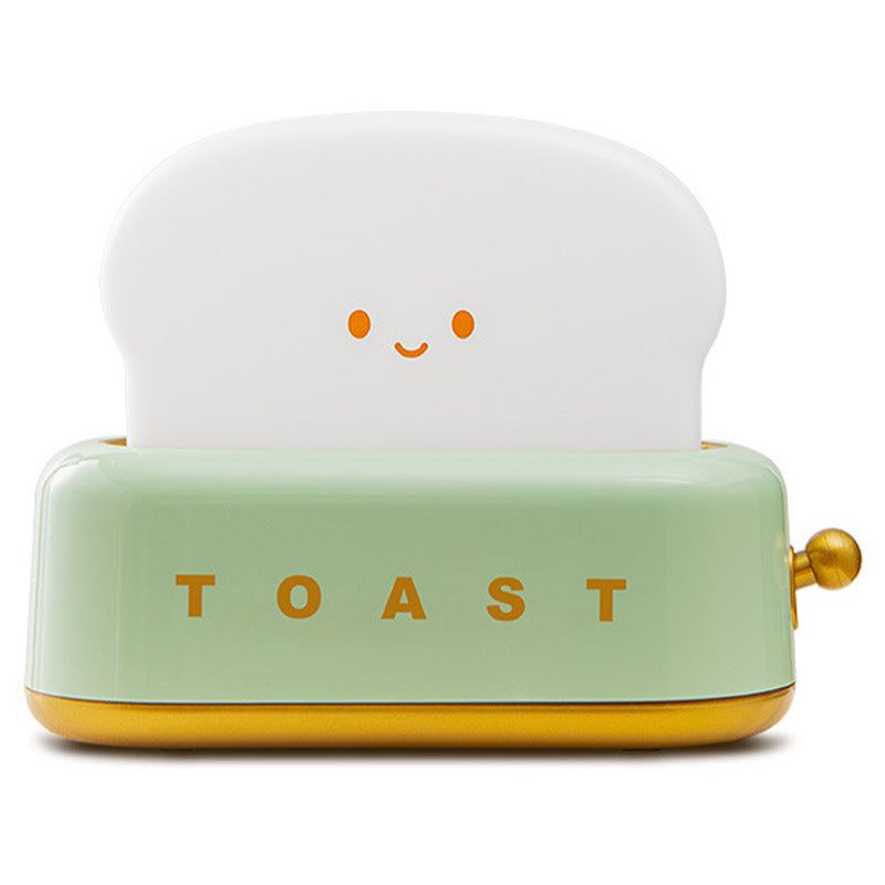 image-Bread Machine Night Light - Green LED Cartoon Bedside Lamp