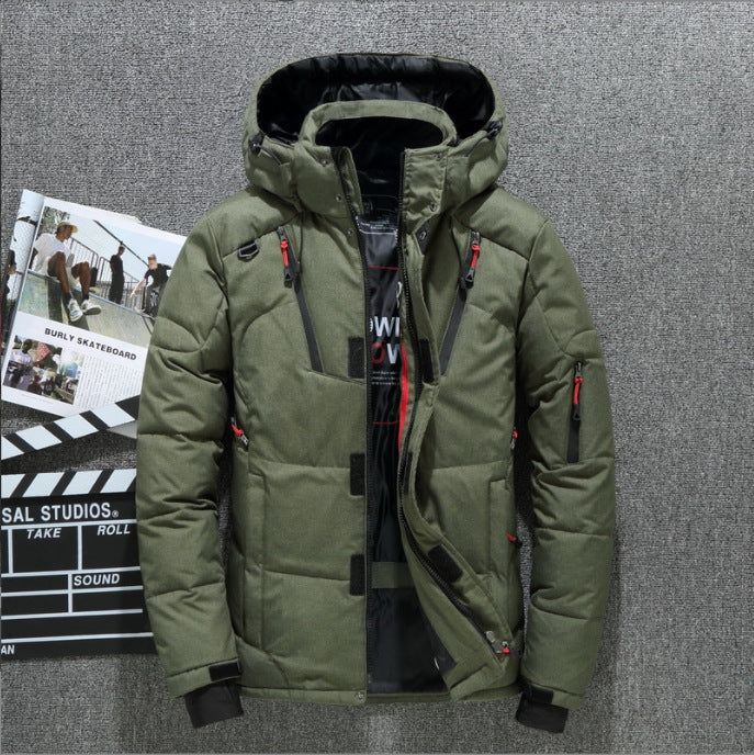 image-Men's Winter Sports Jacket - White Duck Down Polyester 