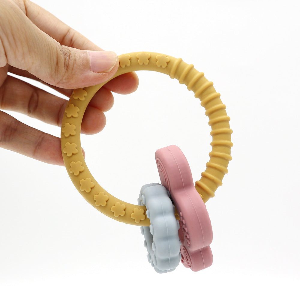 image-Milek Baby Teether Bracelet - Beech Wood Silicone