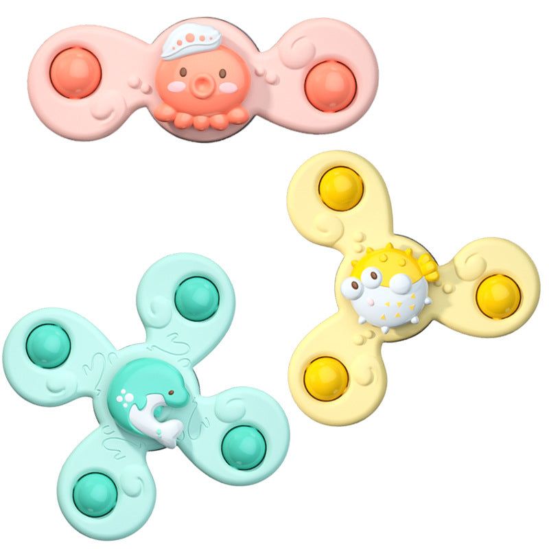 image-Bubble Spin Suction Cup Bath Toy Set - 3pc for Babies