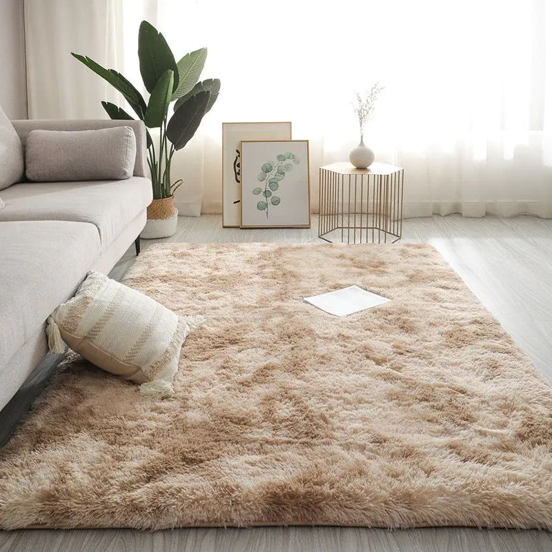 image-Nordic Plush Carpet - Beige Polyester Floor Mat