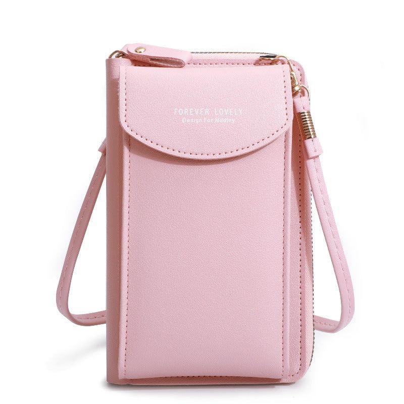 image-Women's Multi-Functional Shoulder Mobile Phone Bag - Solid Color