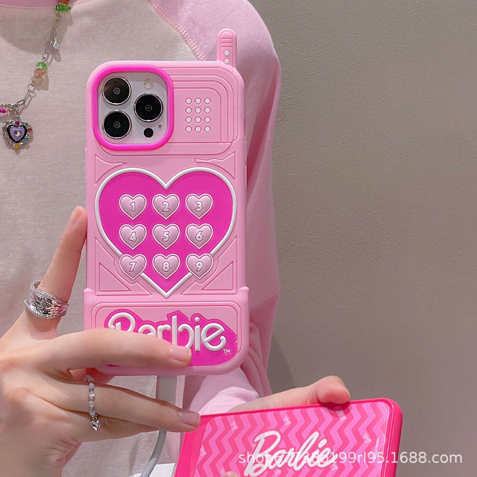 image-Barbie Love Silicone Case for iPhone 13/14/15 Pro Max 