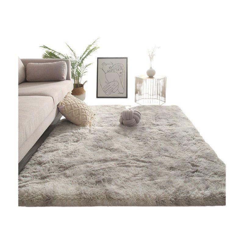 image-Nordic Plush Carpet - Beige Polyester Floor Mat