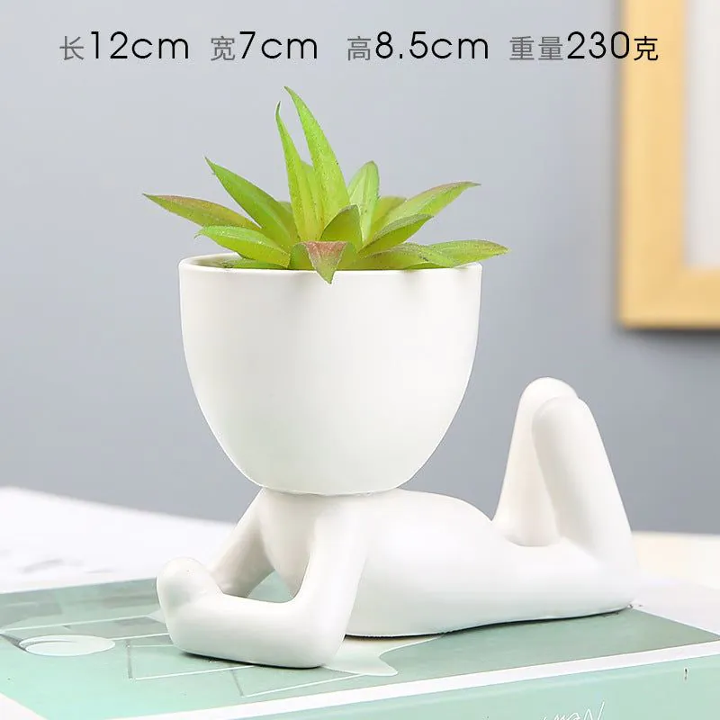image-Sanwuxuan Nordic Ceramic Succulent Pot