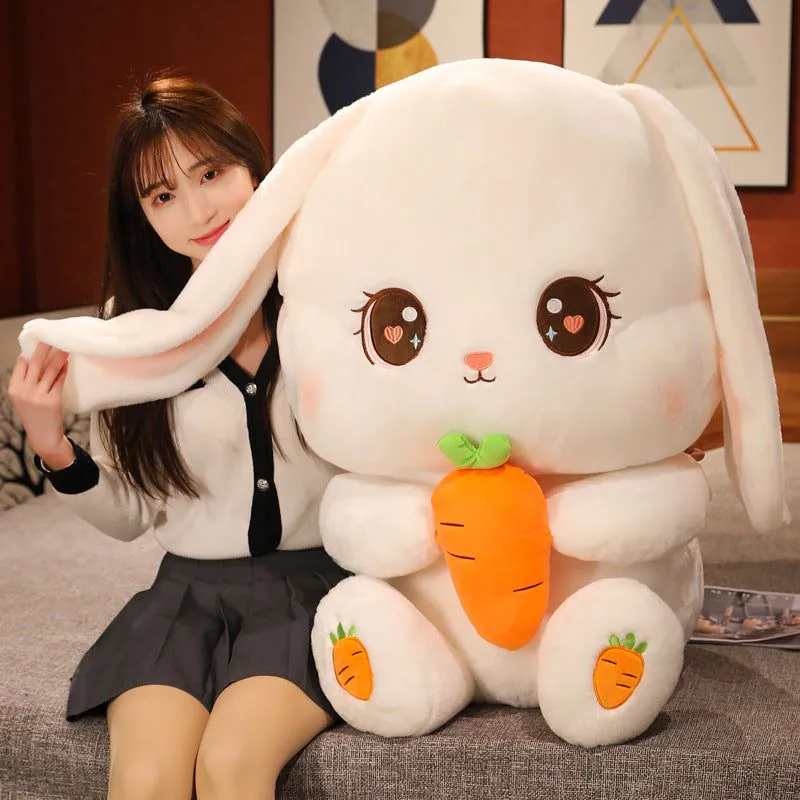 image-Yellow and White Plush Rabbit Toy