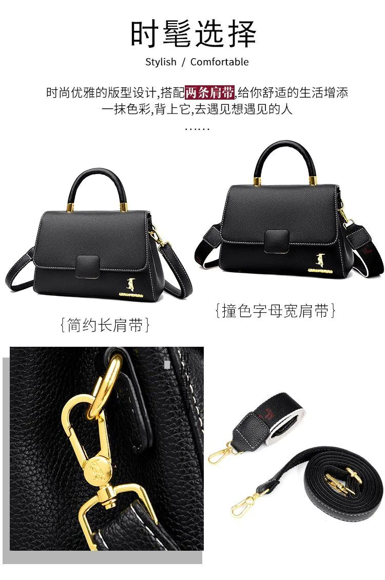 image-Genuine Leather Shoulder Bag - Brown Square 