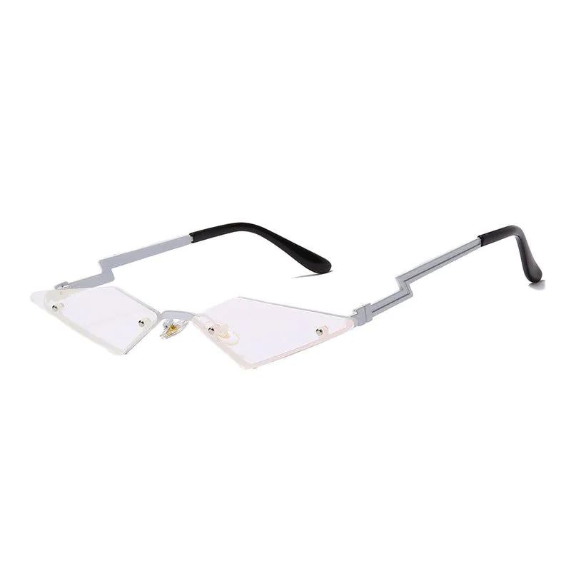 image-Triangle Sunglasses - Metal Frameless Mirror