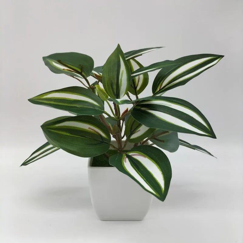 image-Simulation Watermelon Leaf Fake Plant Potted Decor