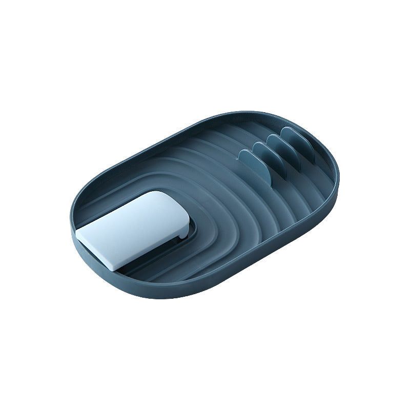 image-Oval Pot Lid Rack Hanging Organizer - White 