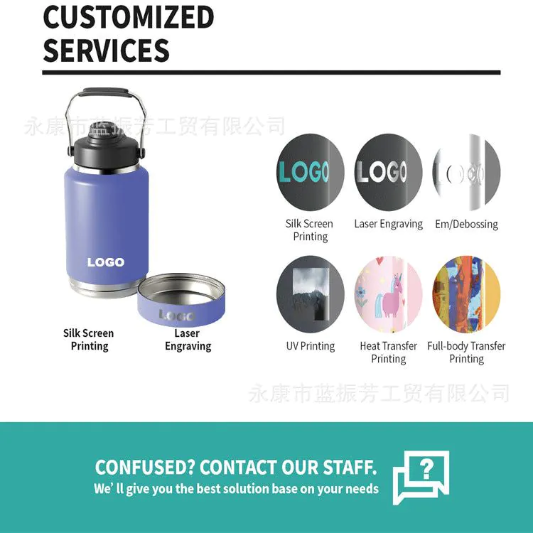 64oz Double-Layer Stainless Steel Pet Travel Kettle with Dog Bowl