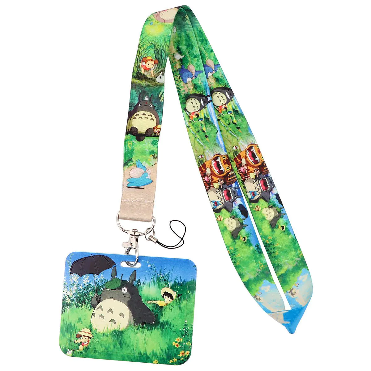 image-Cat Cartoon Lanyard Card Holder - Polyester Hard Shell