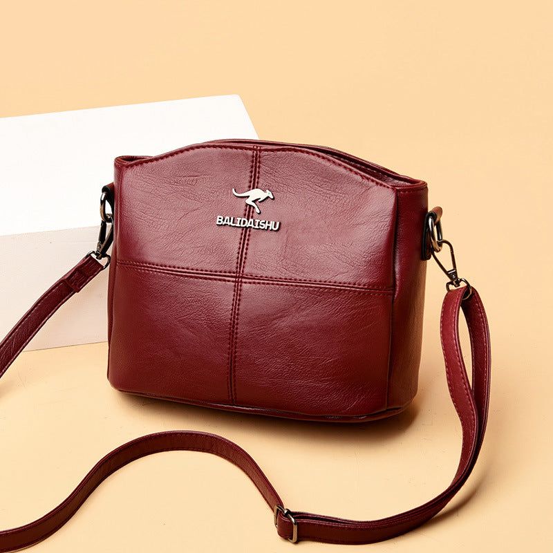 image-KINNMANI Shoulder Bag - Claret PU Shell 22cm