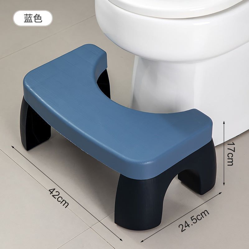 image-Thickened Toilet Stool - Black ABS Non-Slip