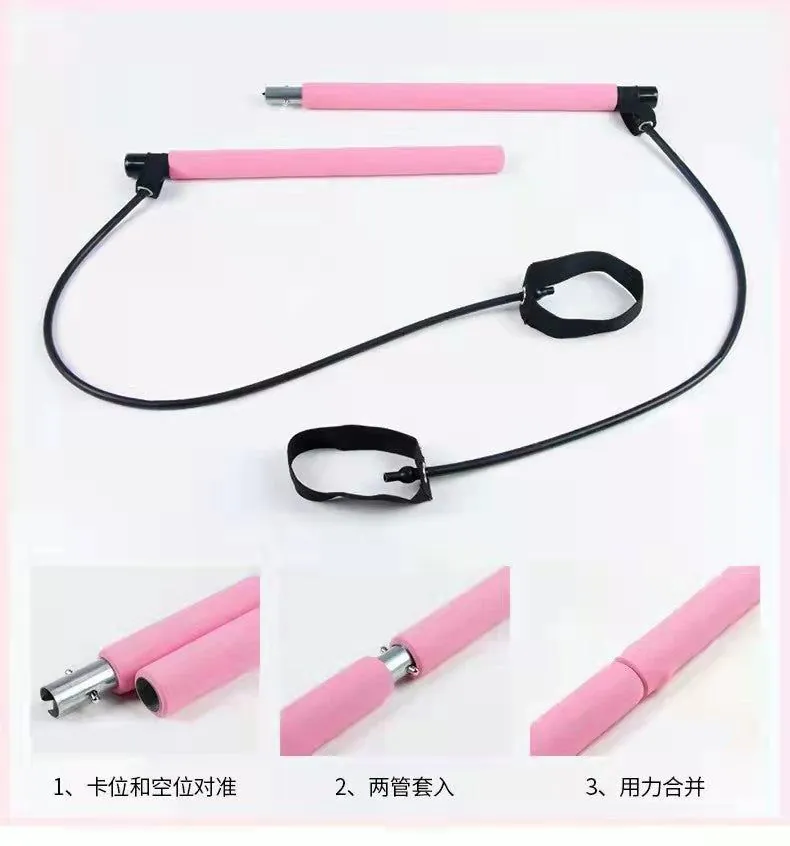 image-Xuanlebao Pilates Stick Pull Rope - Black TPR