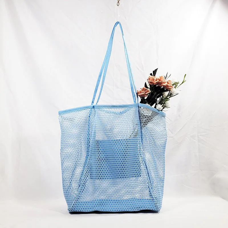 image-European Large Capacity Beach Tote Bag - Mesh