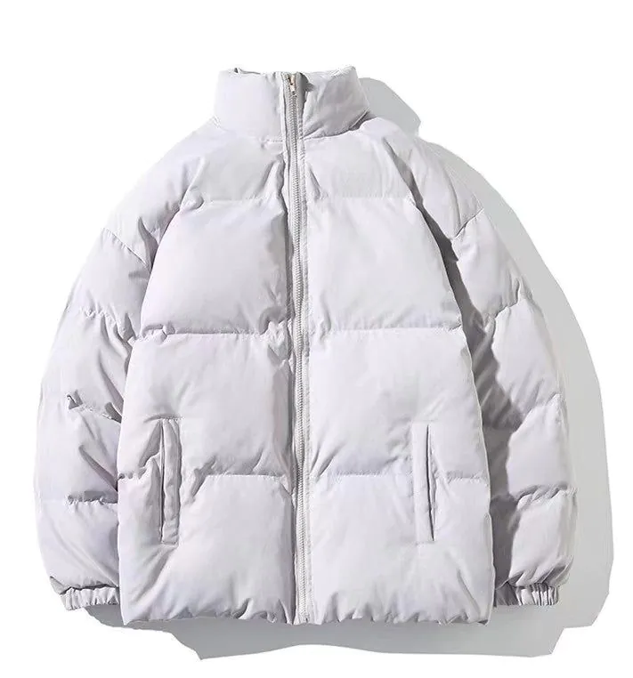 image-Men's Cotton Jacket - Stand Collar Thickened Warm Casual