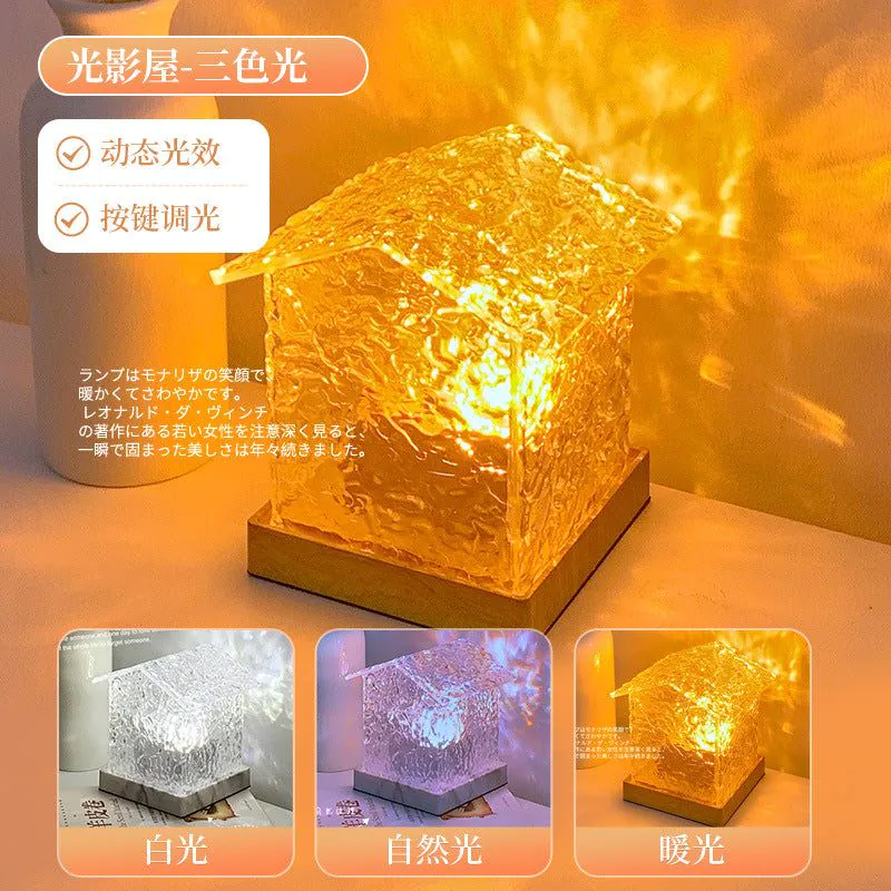 image-Projector Night Light - Water Ripple Romantic Table Lamp
