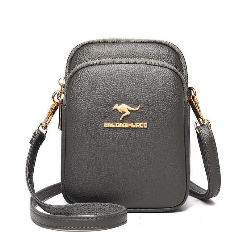 image-Women's PU Shoulder Bag - Lychee Pattern Square 