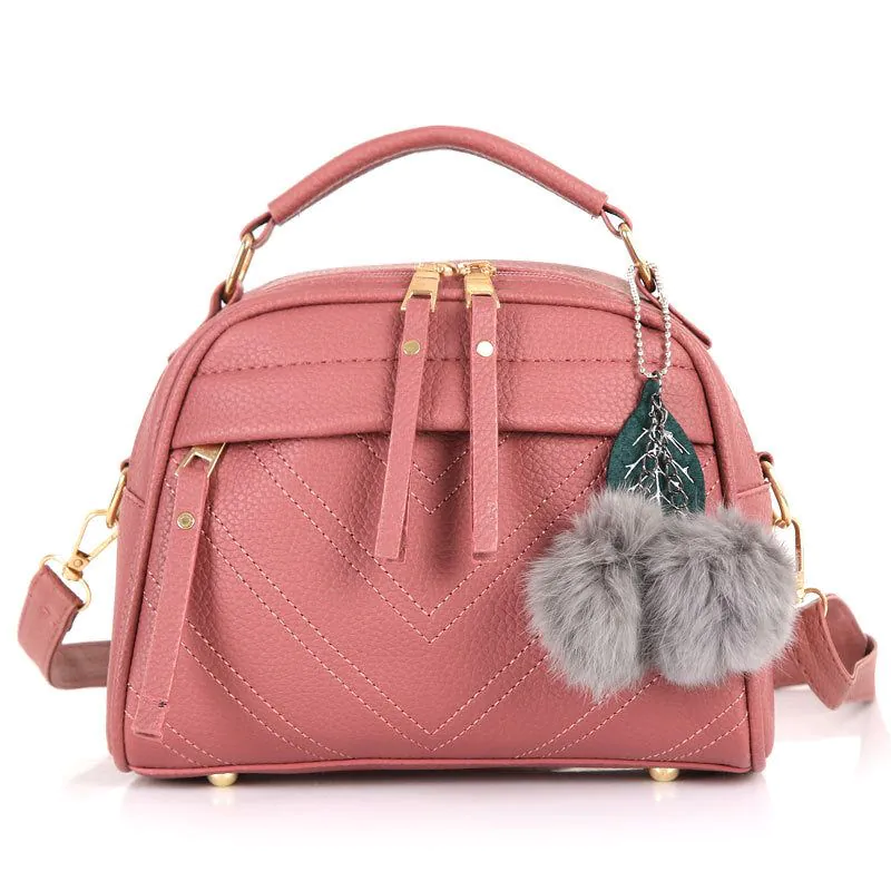 image-Women's Small Square PU Shoulder Bag - Black