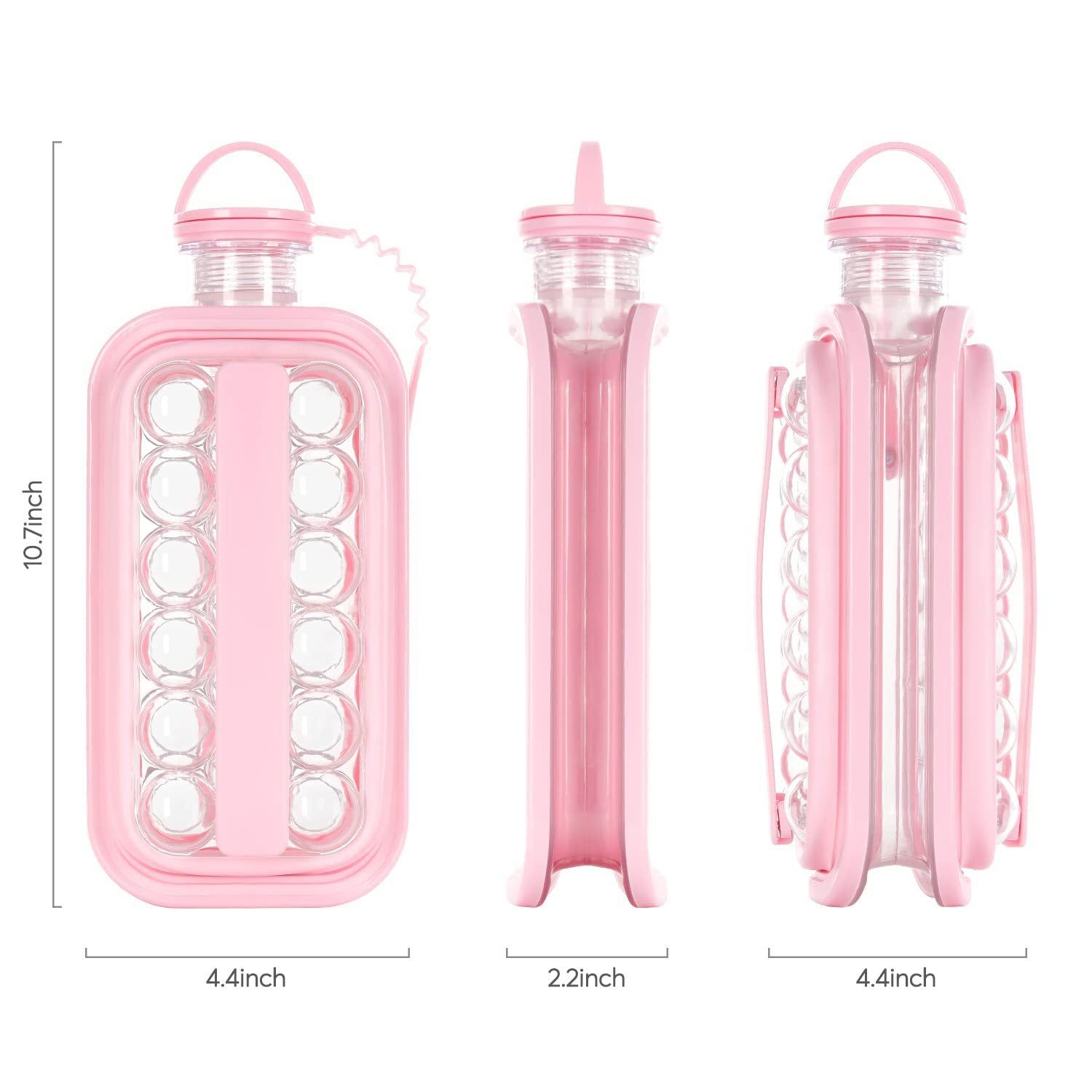 image-Foldable Curling Ice Cube Mold - Silicone Ice Tray, Two-in-One
