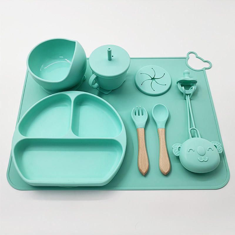 image-Baby Silicone Feeding Set - Fork Spoon & Placemat