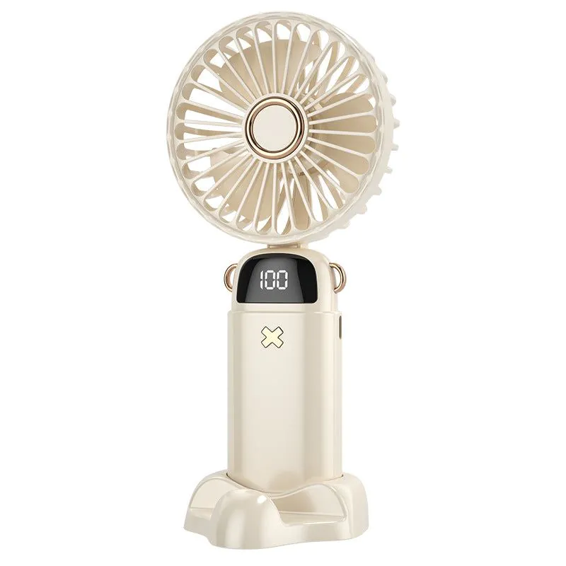 image-Portable Neck Fan USB Rechargeable Handheld Foldable