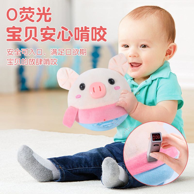 image-Jumping Pig Plush Bouncing Music Toy - Red Charging Model