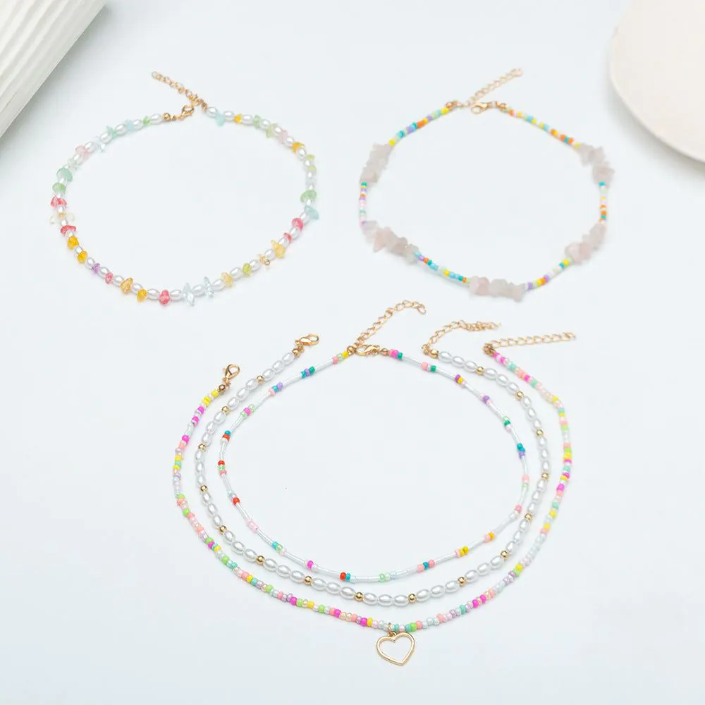 image-NAJU Stackable Necklace - Pearl Chain Korean Style