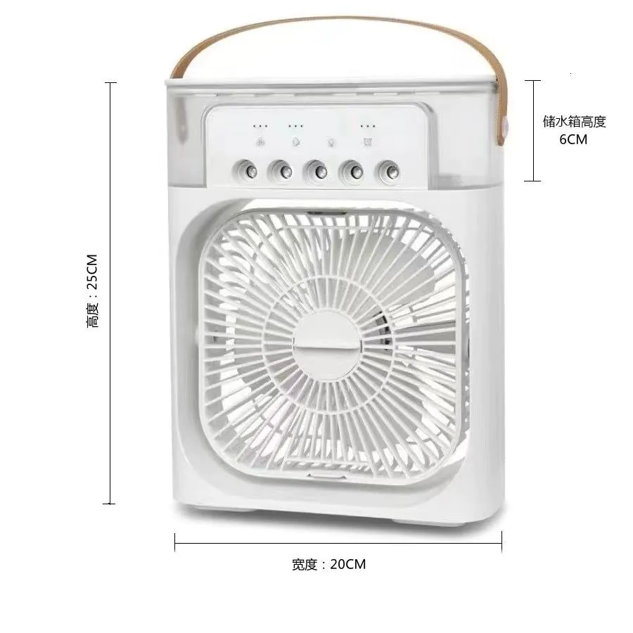image-USB Desktop Fan - 5-Hole Spray Humidification Black