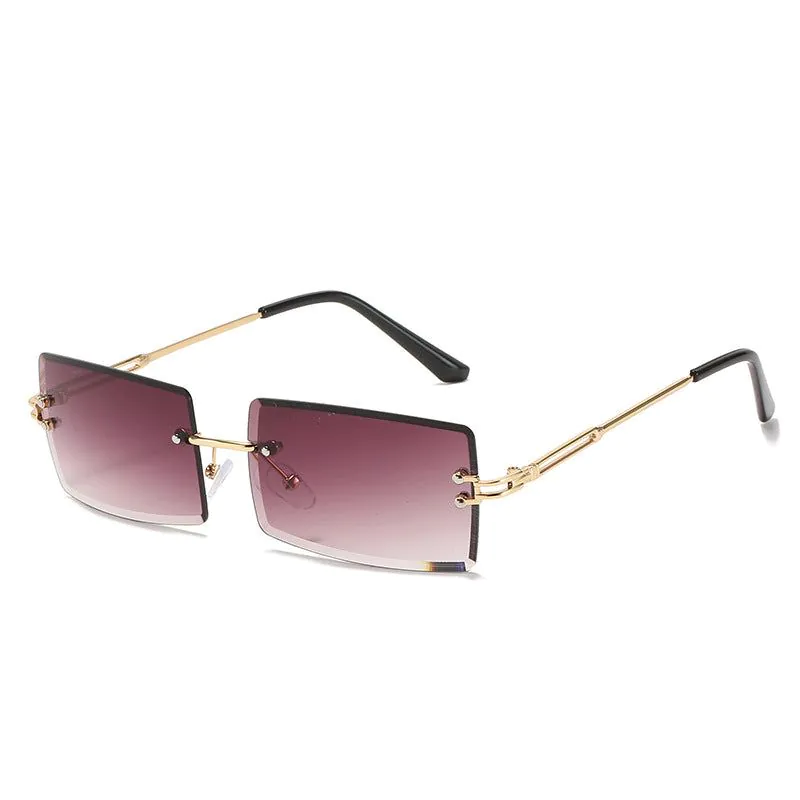 image-RUISIMO Square Sunglasses - Gold Metal Frame Brown Gradient