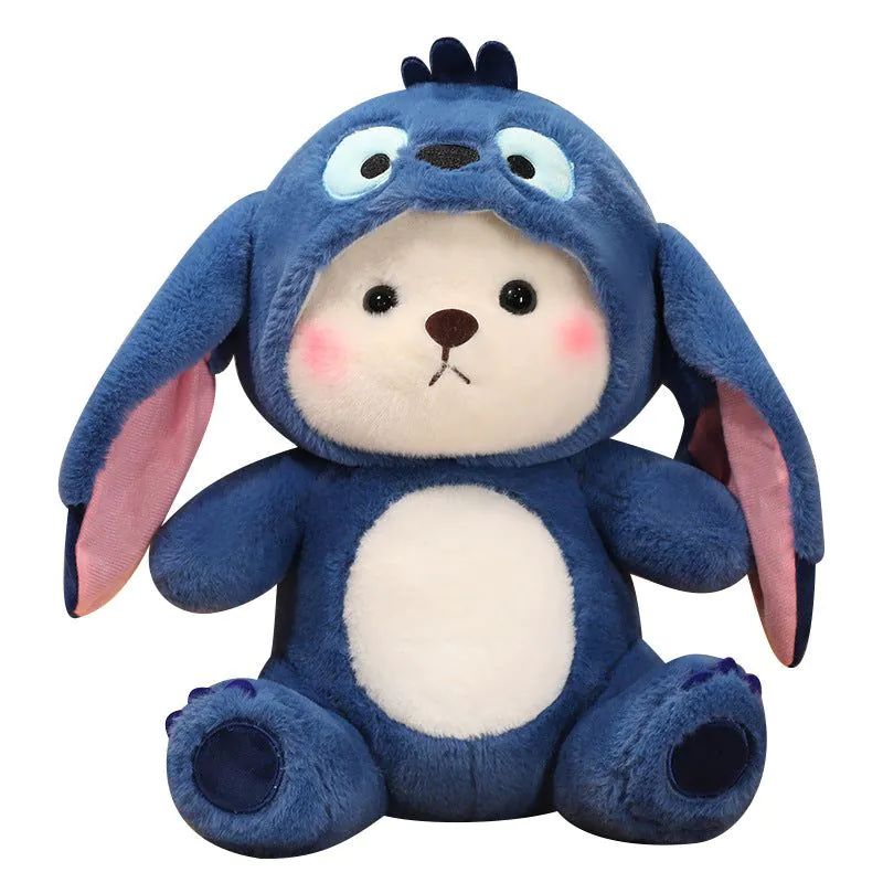 image-Turn into Stitch Bear Plush Doll - Soft Toy