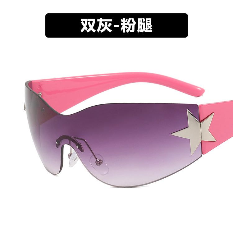 image-Frameless Aviator Sunglasses - Star Design