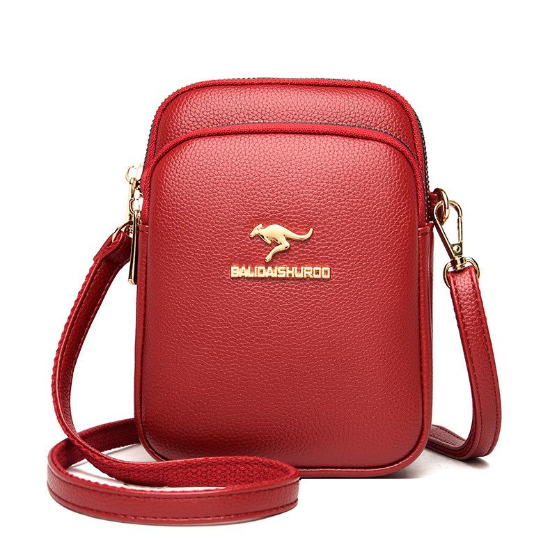 image-Women's PU Shoulder Bag - Lychee Pattern Square 