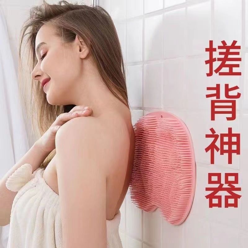 image-Silicone Foot Massage Mat - Bath Brush Back Scrub