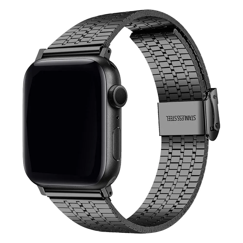 image-Apple Watch Metal Strap Fish Scale Seven Stainless Steel Double Safety Buckle
