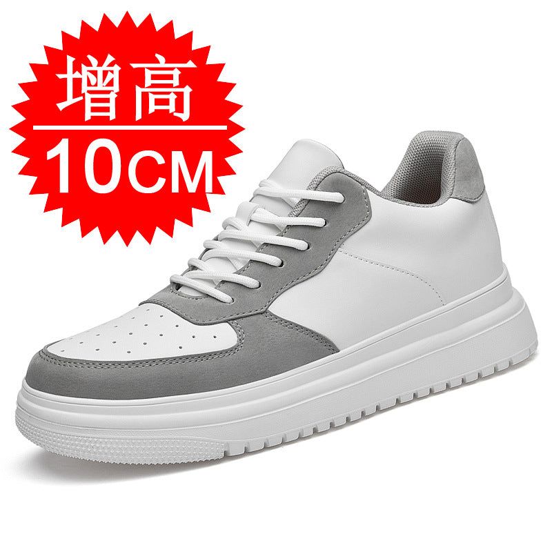 image-Men's White Height Increasing Sneakers 10cm