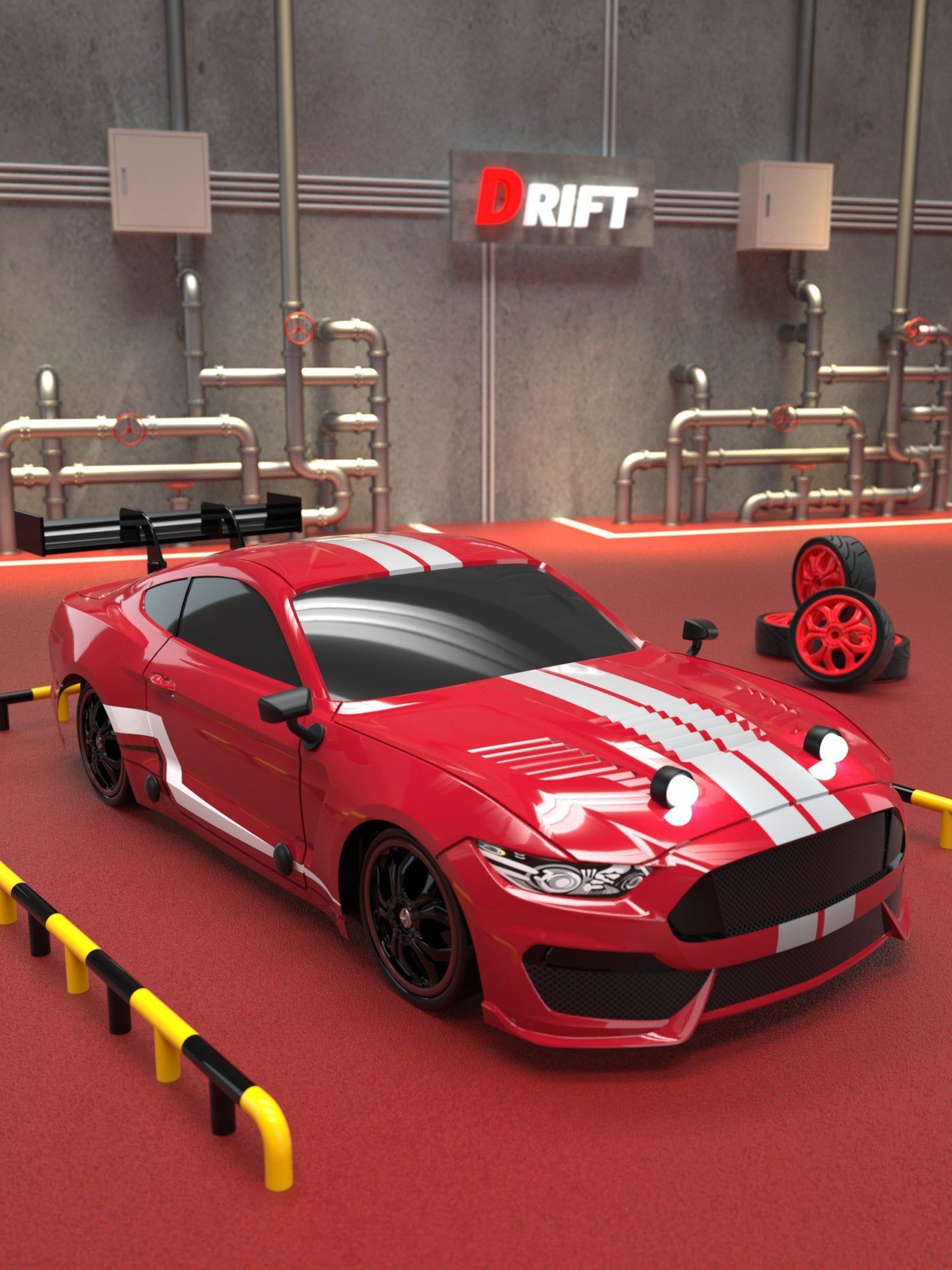 image-Junhui RC Drift Car 1:16 GTR Orange Remote Control