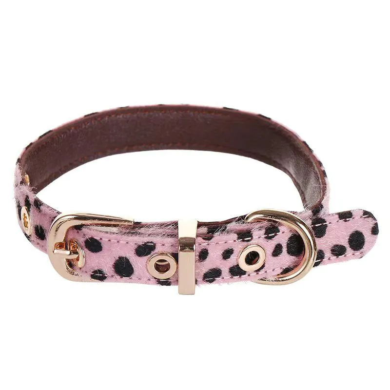 image-Leopard Print Pet Collar & Leash Set - Adjustable Dog Harness