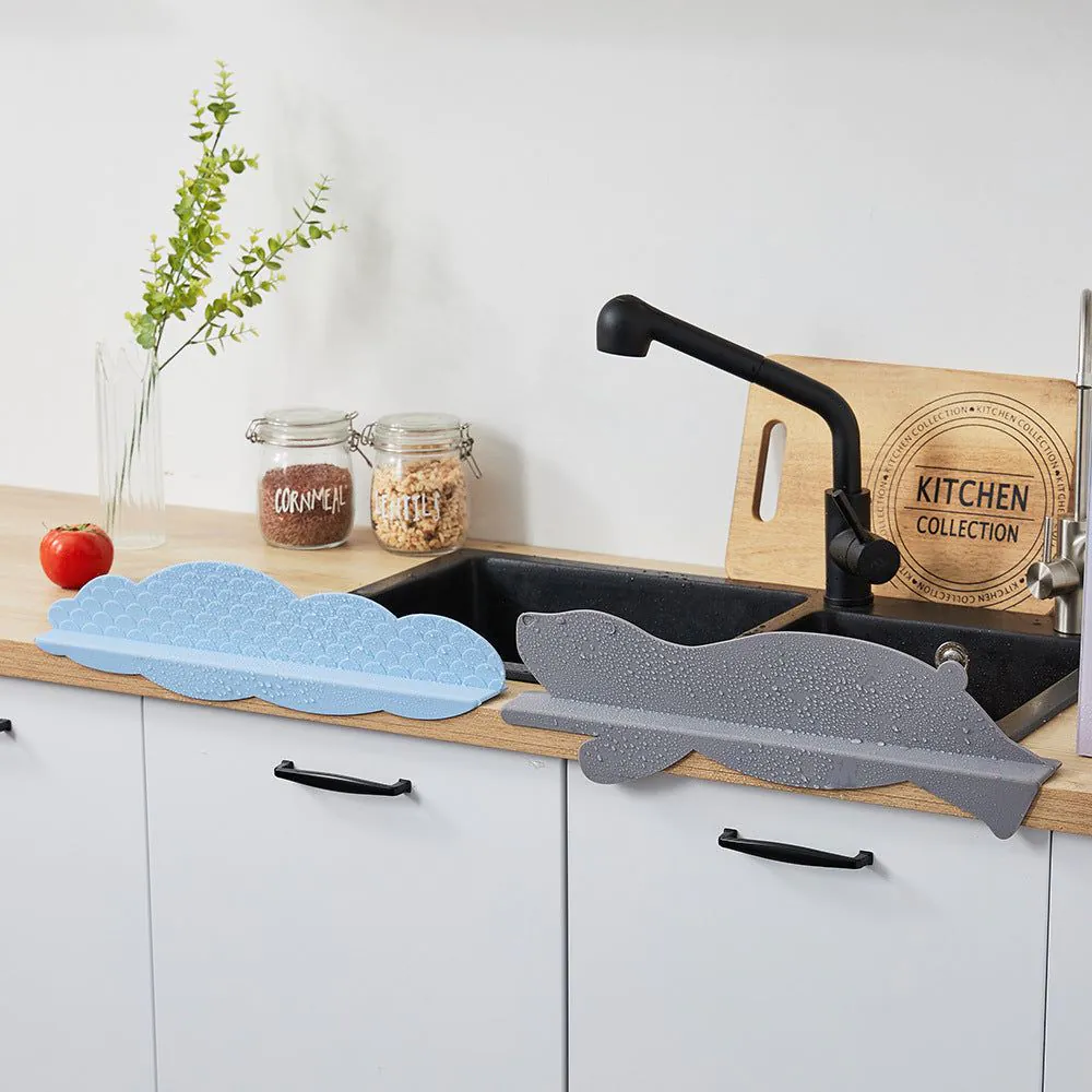 image-Kitchen Sink Splash Guard - Silicone Suction Cup