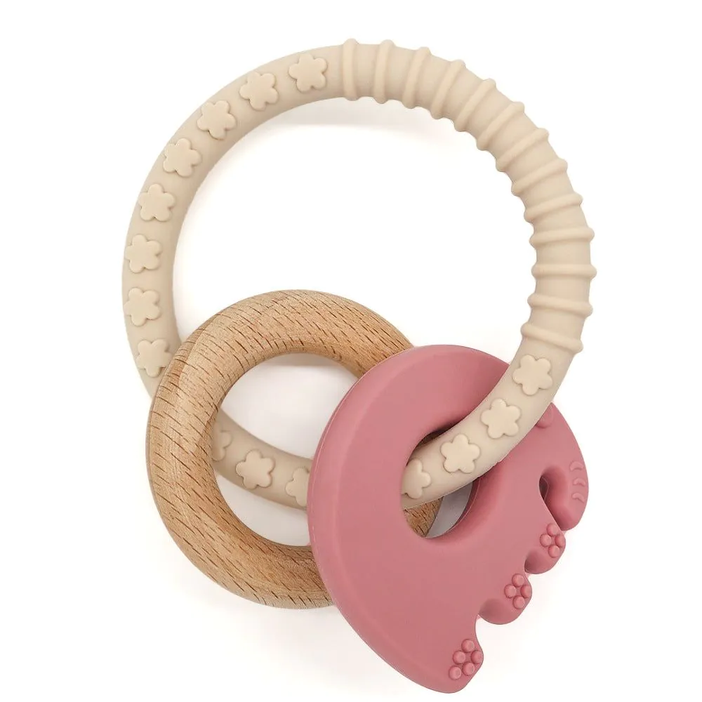 image-Milek Baby Teether Bracelet - Beech Wood Silicone