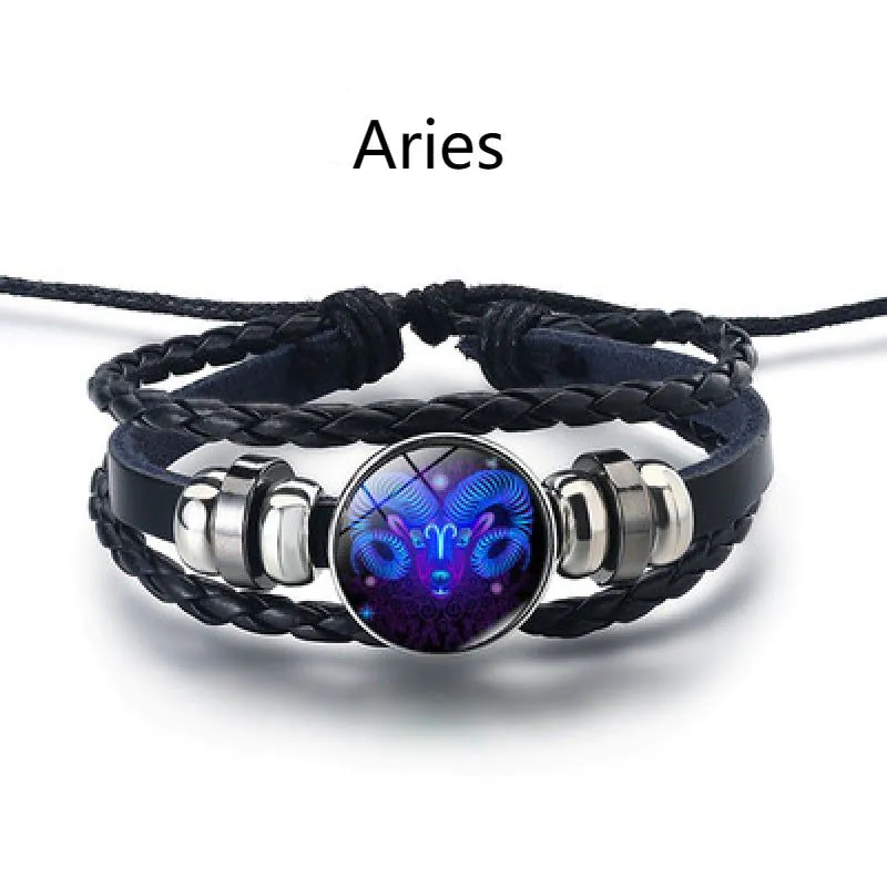 image-12 Constellation Leather Bracelet - Aquarius Unisex 