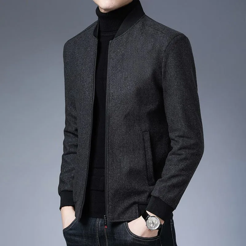 image-Manz Wool Jacket Men Navy Blue Casual