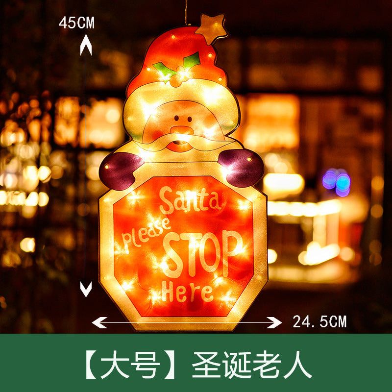 image-LED Christmas Window Stickers Suction Cup Lights